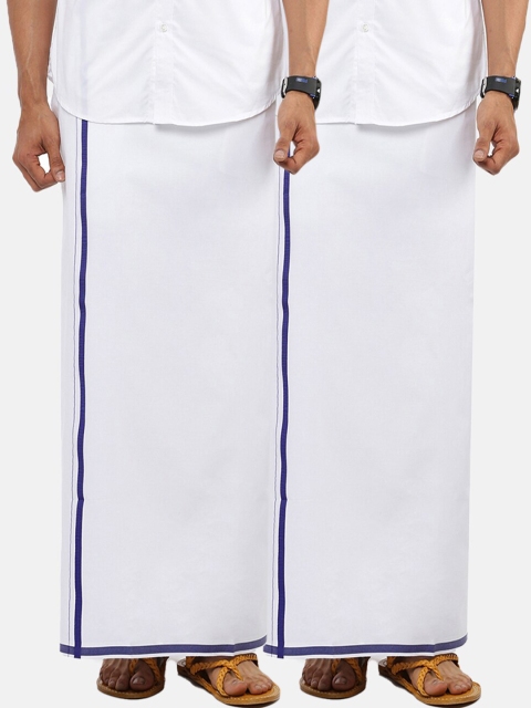 

Ramraj Men Pack of 2 White Solid Pure Cotton Dhotis