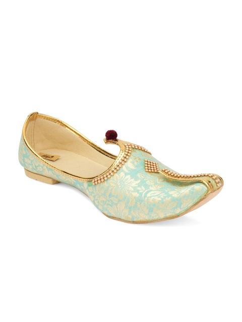 

Hulya Men Sea Green Woven Design Mojaris