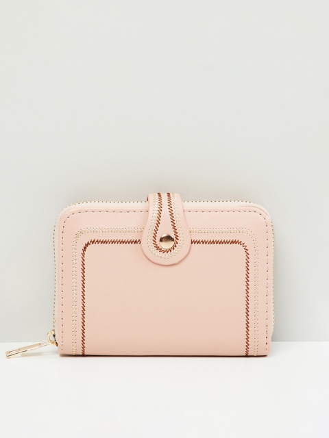 

max Women PU Zip Around Wallet, Pink