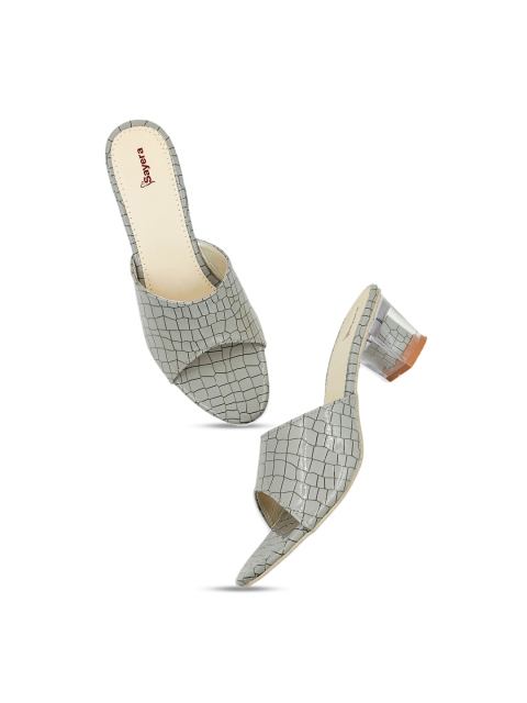 

Sayera Grey Textured Party Block Mules