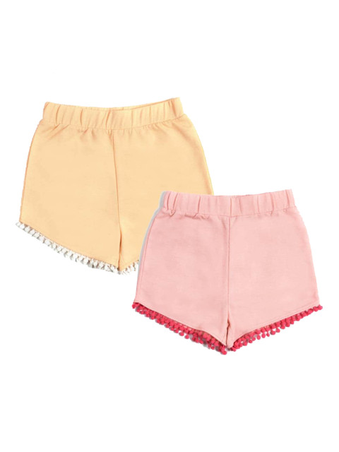 

SPUNKIES Girls Pack Of 2 Antimicrobial Technology Organic Cotton Shorts, Pink