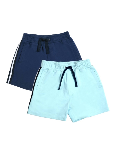 

SPUNKIES Boys Pack Of 2 Antimicrobial Technology Organic Cotton Shorts, Navy blue