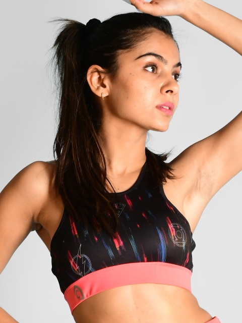 

Athlizur Graphic Printed Bra, Coral