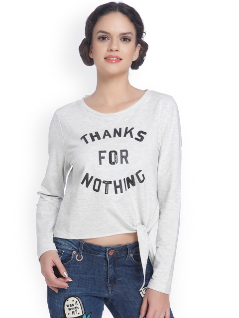 

ONLY Women Grey Melange Printed Top