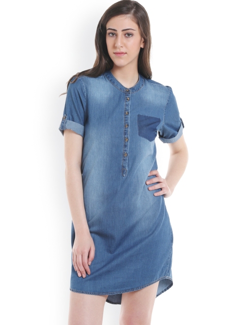 

ONLY Women Blue Dyed Sheath Dress