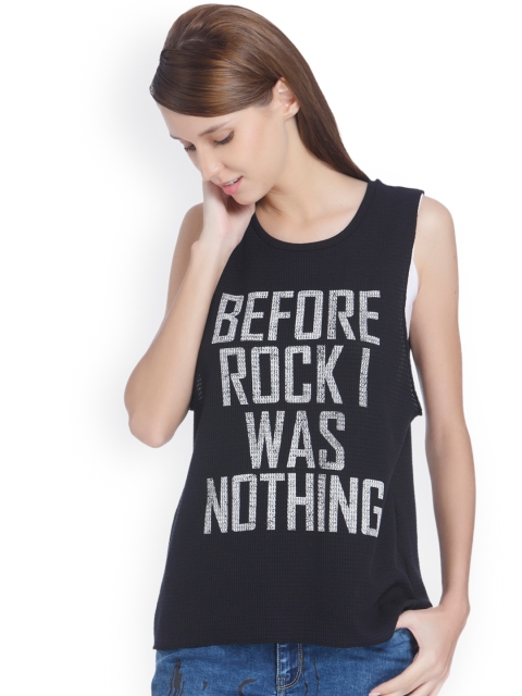 

ONLY Women Navy Printed Round Neck T-shirt, Navy blue