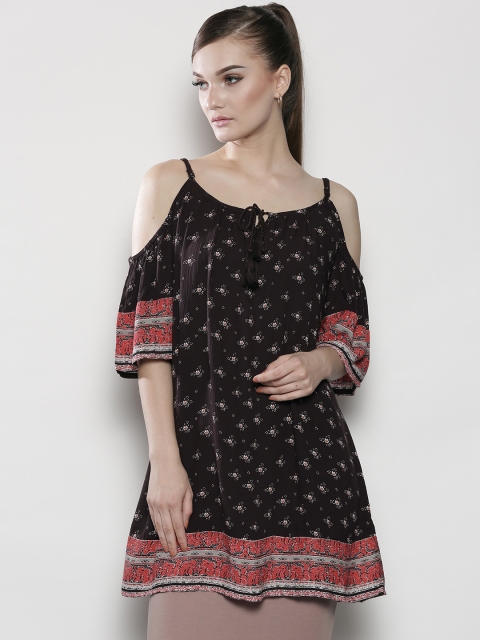 

DOROTHY PERKINS Women Brown Printed A-Line Top