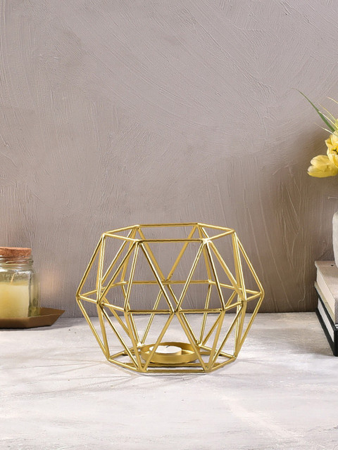 

The 7 DeKor Gold-Toned Solid Hexa Candle Holders