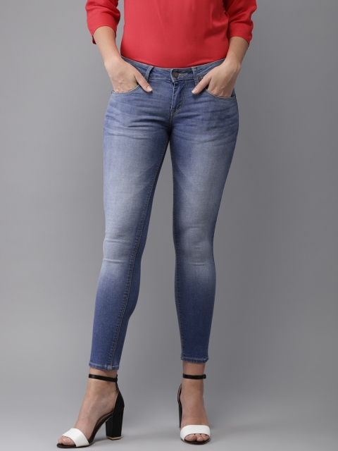 

HERE&NOW Women Blue Skinny Fit Mid-Rise Clean Look Stretchable Jeans