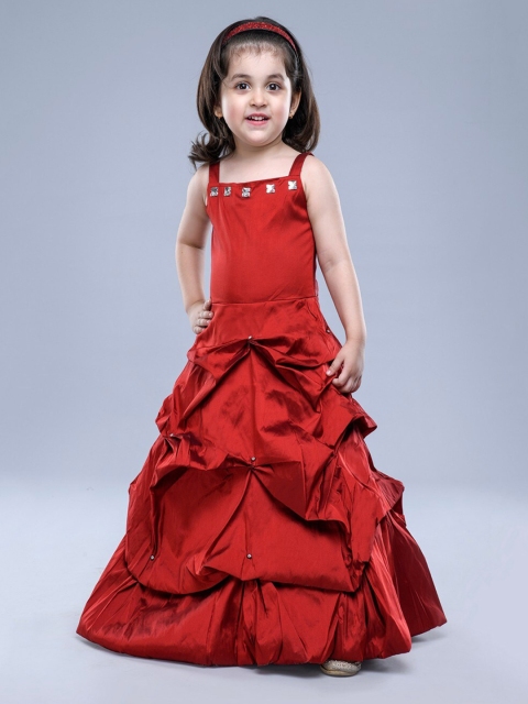 

Jelly Jones Kids Girls Red Maxi Silk Dress