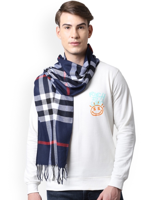 

ELLIS Men Blue & White Checked Muffler