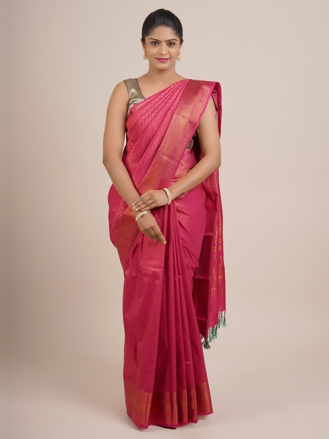 

Pothys Pink Woven Design Zari Pure Silk Saree