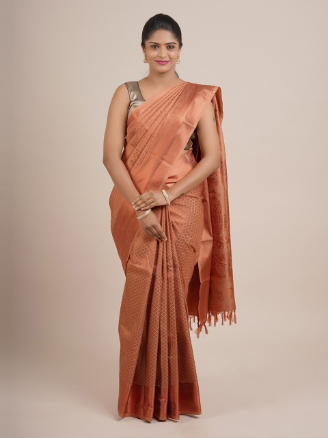 

Pothys Peach Coloured Woven Design Zari Pure Silk Saree