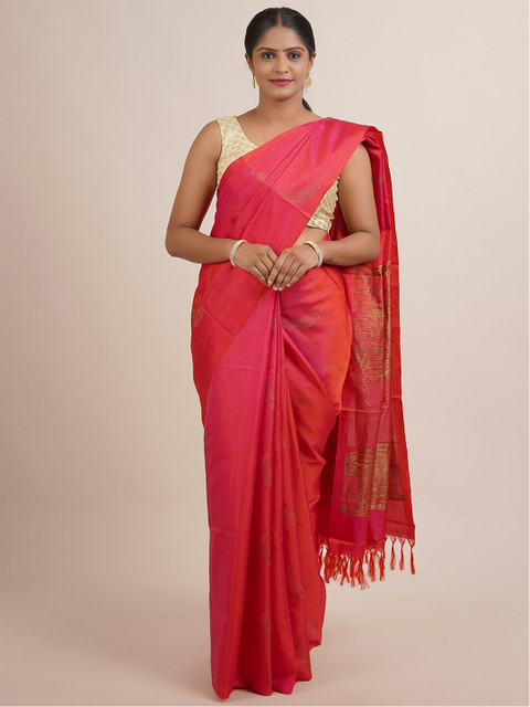 

Pothys Pink Woven Design Pure Silk Saree