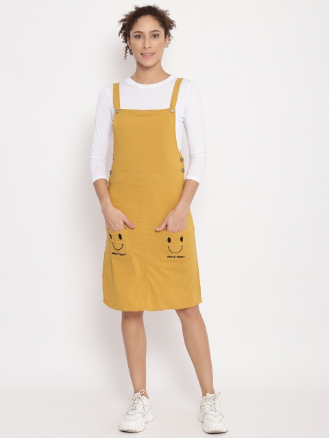

Anaghakart Women Mustard Yellow Pinafore Dress
