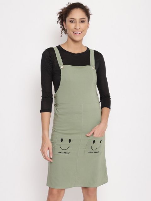 

Anaghakart Women Green Pinafore Dress