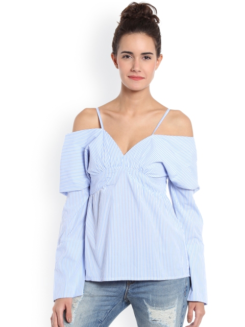 

Vero Moda Women Blue Striped Top