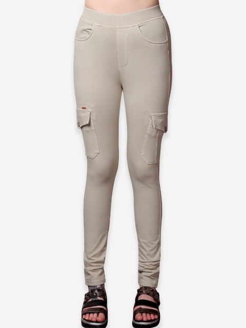 

FCK-3 Women Beige Solid Slim-Fit Jeggings