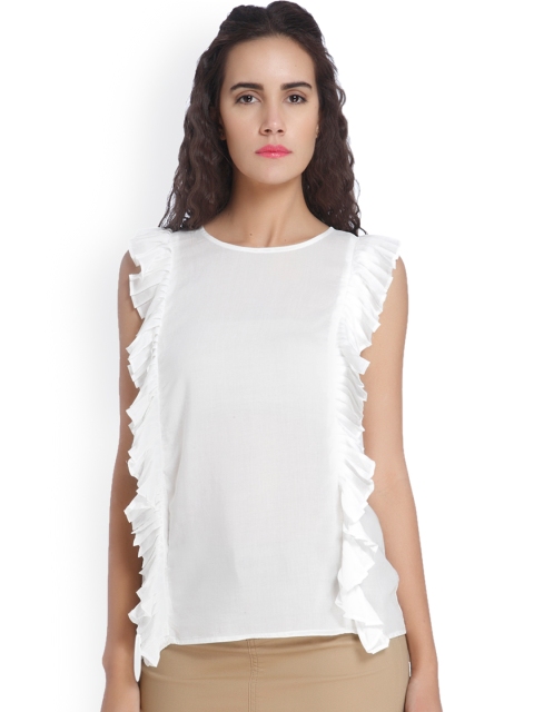 

Vero Moda Women White Solid Top