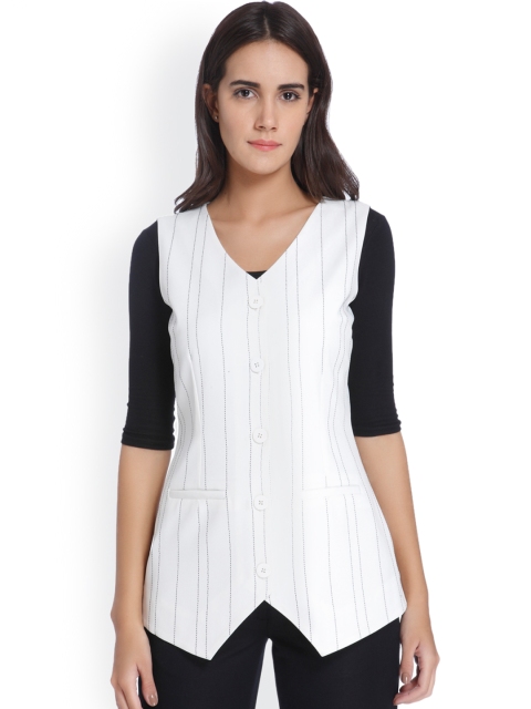 

Vero Moda White Striped Waistcoat