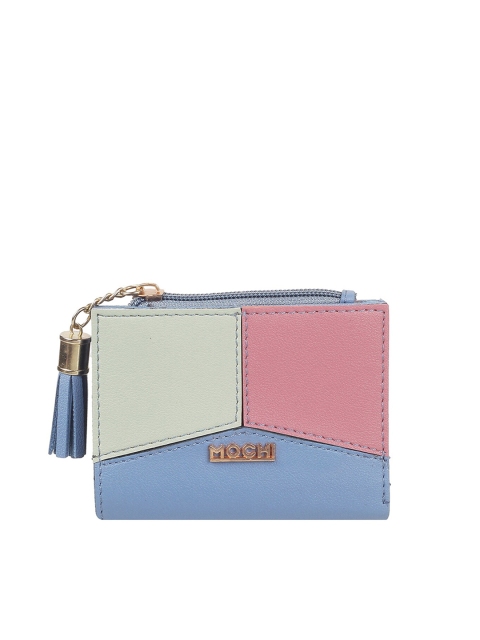 

Mochi Women Colourblocked Two Fold Wallet, Blue