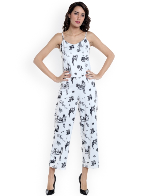 

Vero Moda White & Black Printed Jumpsuit