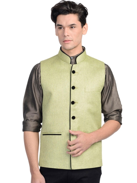 

Wintage Men Green Nehru Jacket
