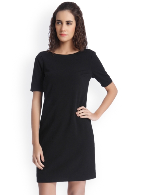 

Vero Moda Women Black Solid Sheath Dress