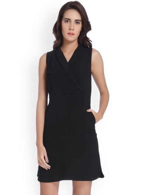 

Vero Moda Women Black Solid A-Line Dress