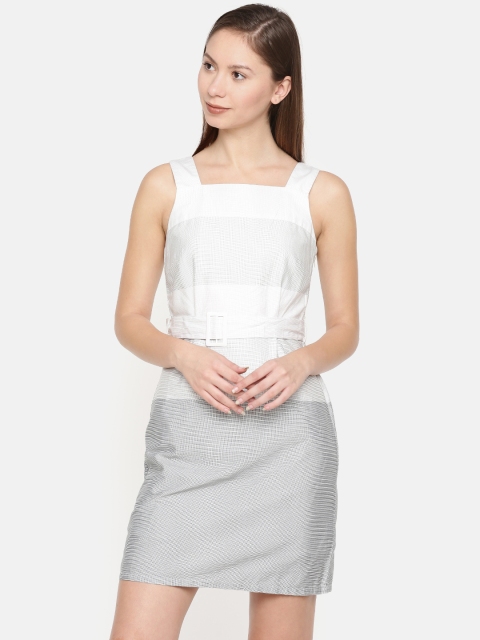 

Vero Moda Women Off-White Printed Sheath Dress