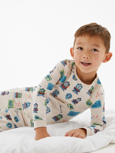 

Marks & Spencer Boys Printed Night Suit, White