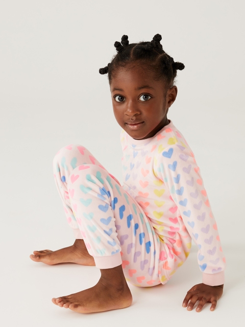 

Marks & Spencer Girls Printed Night suit, Pink
