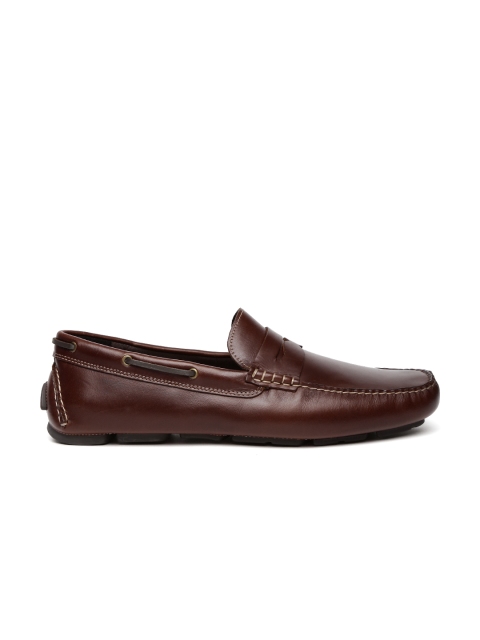 

JOHNSTON & MURPHY Men Brown Gibson Penny Leather Loafers