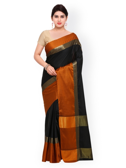 

Saree mall Black & Brown Art Silk Solid Saree