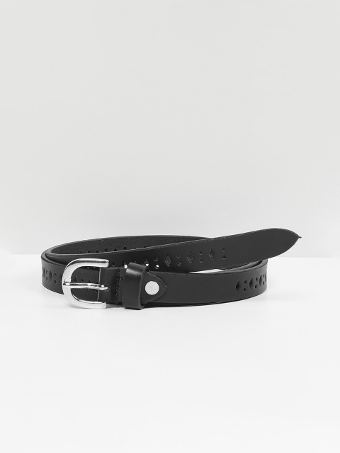 

max Women Leather Belt, Black