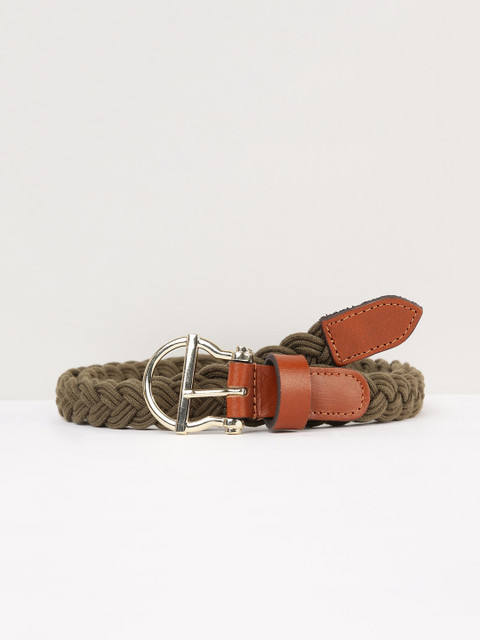 

max Women Braided PU Belt, Olive