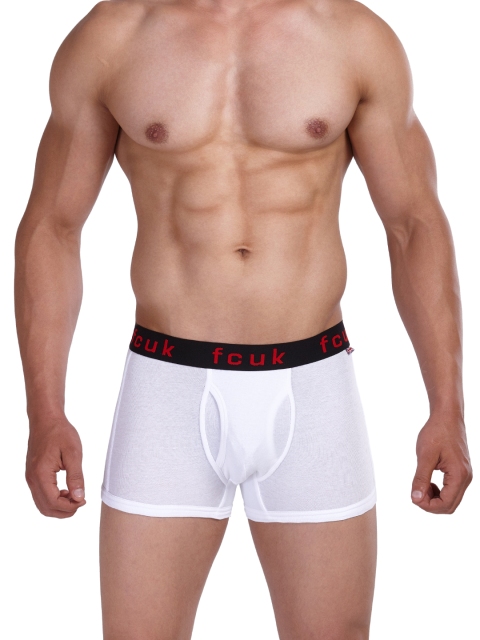 

FCUK Men White Edge Trunks CTR02