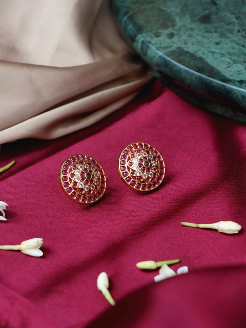 

Ishhaara Gold-Toned Circular Studs Earrings