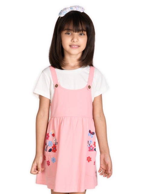 

SPUNKIES Girls Organic Cotton Printed Jumpsuit, Pink