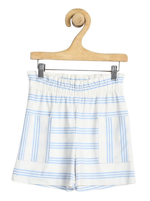

SPUNKIES Girls Striped Antimicrobial Technology Shorts, Blue