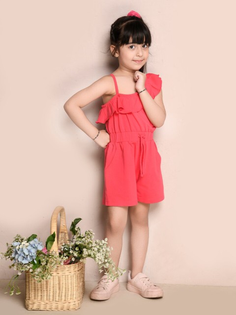 

SPUNKIES Girls Organic Cotton Jumpsuit, Pink