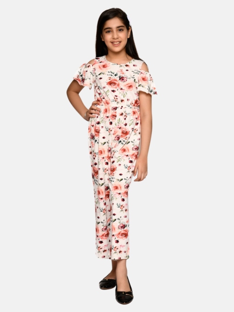 

SPUNKIES Girls Organic Cotton Printed Basic Jumpsuit, Red