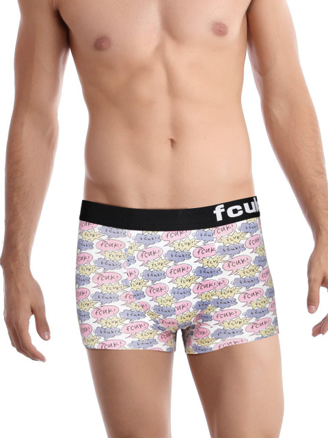 

FCUK White & Grey Printed Trunks M2AAH