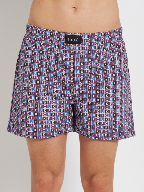 

FCUK Men Multicoloured Printed Checks Pure Cotton Boxers M3AAN, Multi