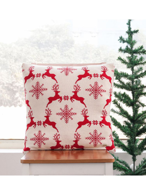 

Pluchi Red & White Abstract Square Cushion Covers