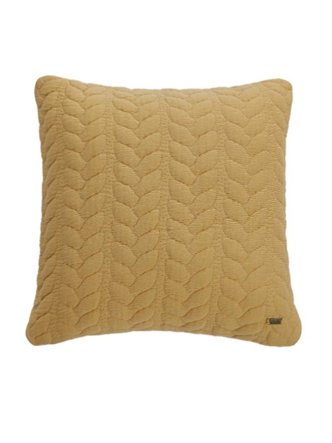 

Pluchi Mustard & White Square Cotton Cushion Covers