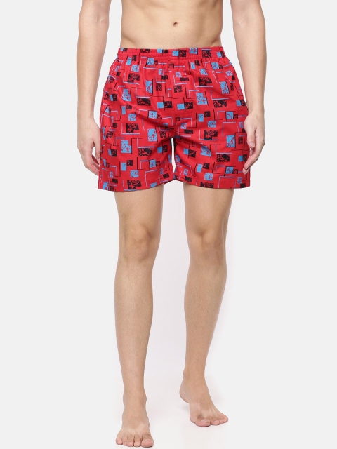 

Cross Court Men Red & Blue Printed Pure Cotton Boxers