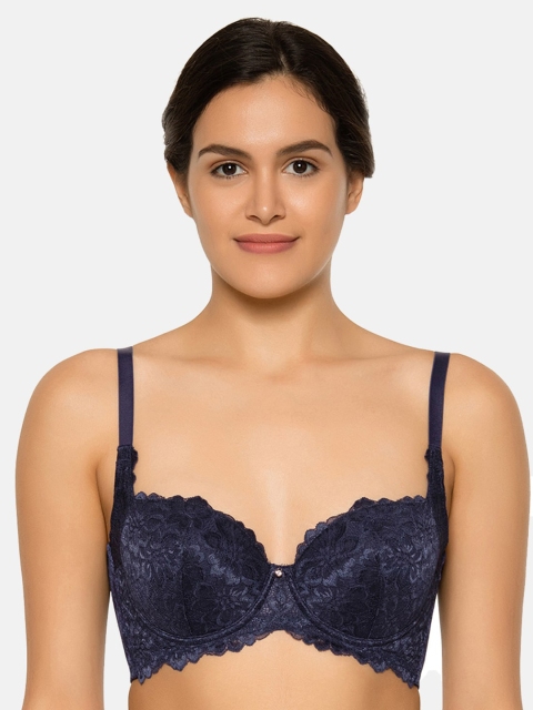 

Wacoal Blue Floral Bra Underwired Lightly Padded