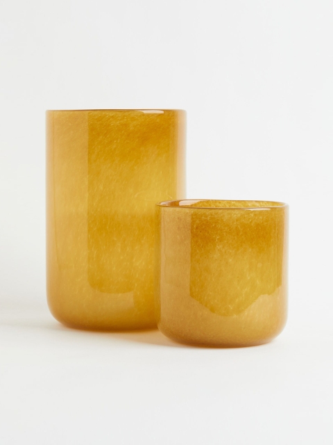 

H&M Yellow Large Glass Vase
