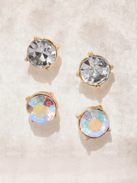 

DressBerry Set of 2 Embellished Stud Earrings, White